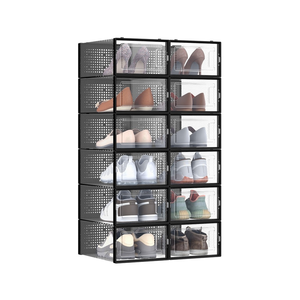 Stackable Shoe Storage Organizers, 12 Or 18 Count Clear Shoe Boxes - product photo 48