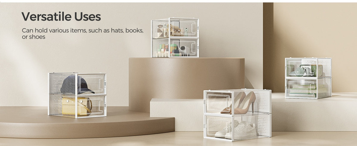 Stackable Shoe Storage Organizers, 12 Or 18 Count Clear Shoe Boxes - product photo 69