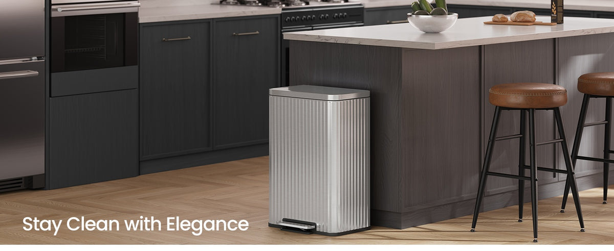 Stainless Steel Garbage Can With Lid And Removable Inner Bucket - product photo 67
