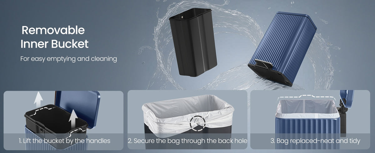 Stainless Steel Garbage Can With Lid And Removable Inner Bucket - product photo 85
