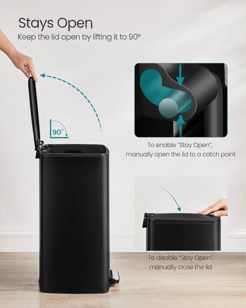 Stainless Steel Step Trash Can with Inner Bucket – product view 15 | Ridgefield Furniture