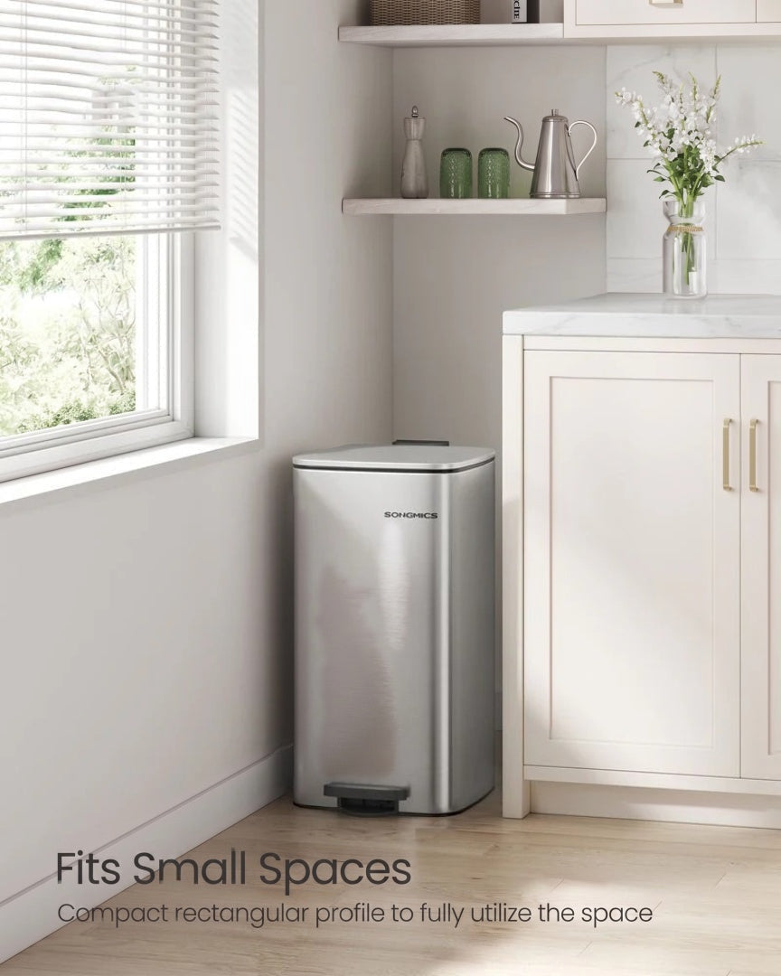 Stainless Steel Step Trash Can with Inner Bucket – product view 22 | Ridgefield Furniture