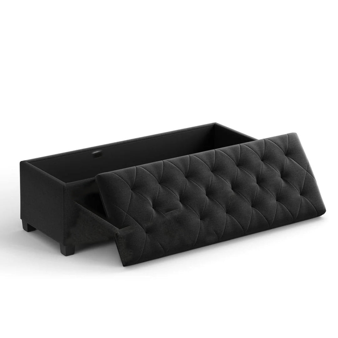 43.3 Inch Storage Ottoman Bench With Legs & Flip Lid Upholstered – product view 2 | Ridgefield Furniture