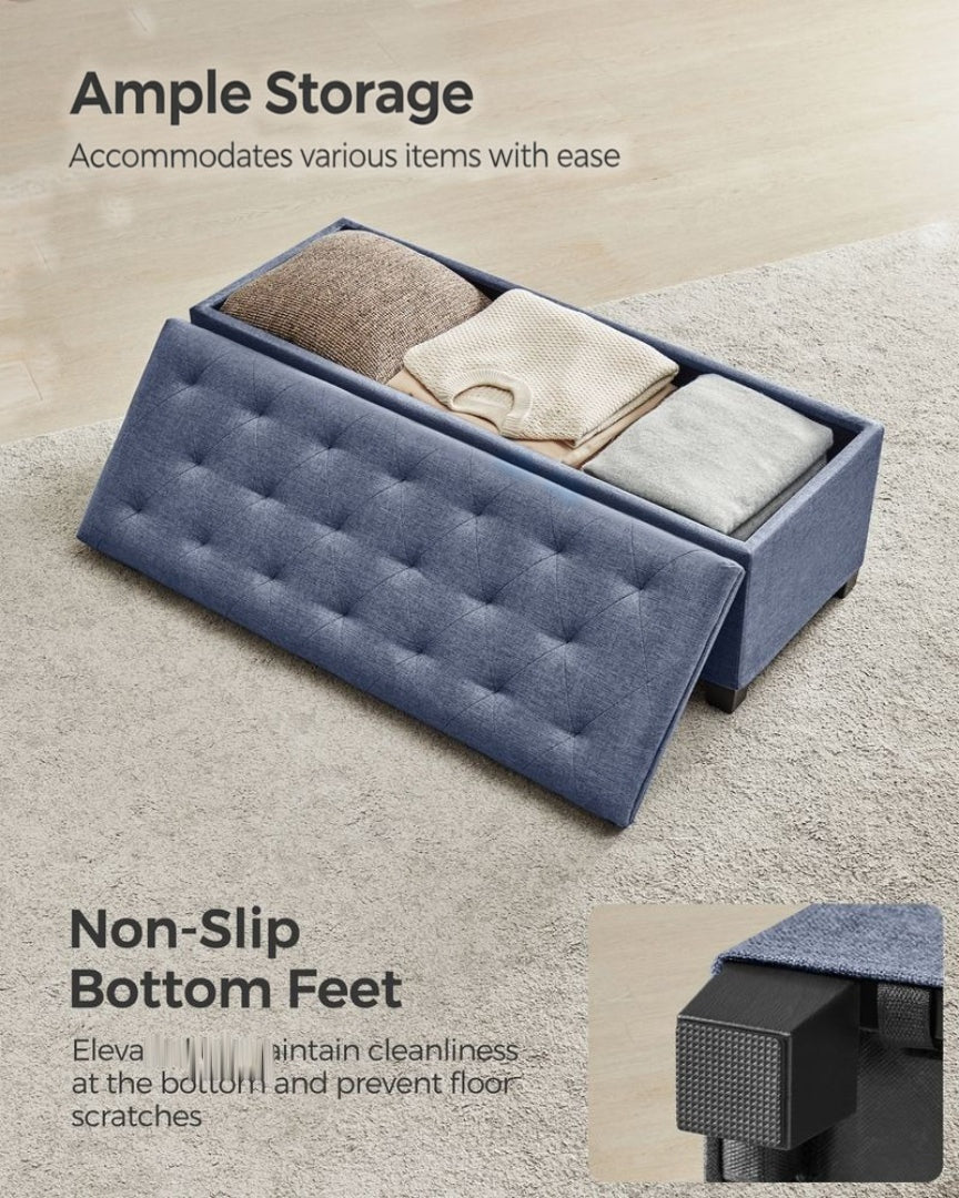 43.3 Inch Storage Ottoman Bench With Legs & Flip Lid Upholstered – product view 11 | Ridgefield Furniture