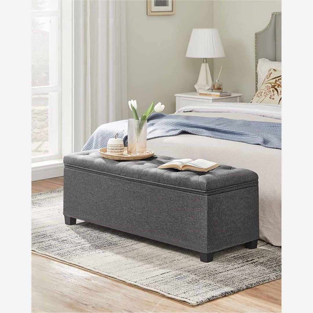 43.3 Inch Storage Ottoman Bench With Legs & Flip Lid Upholstered – product view 12 | Ridgefield Furniture
