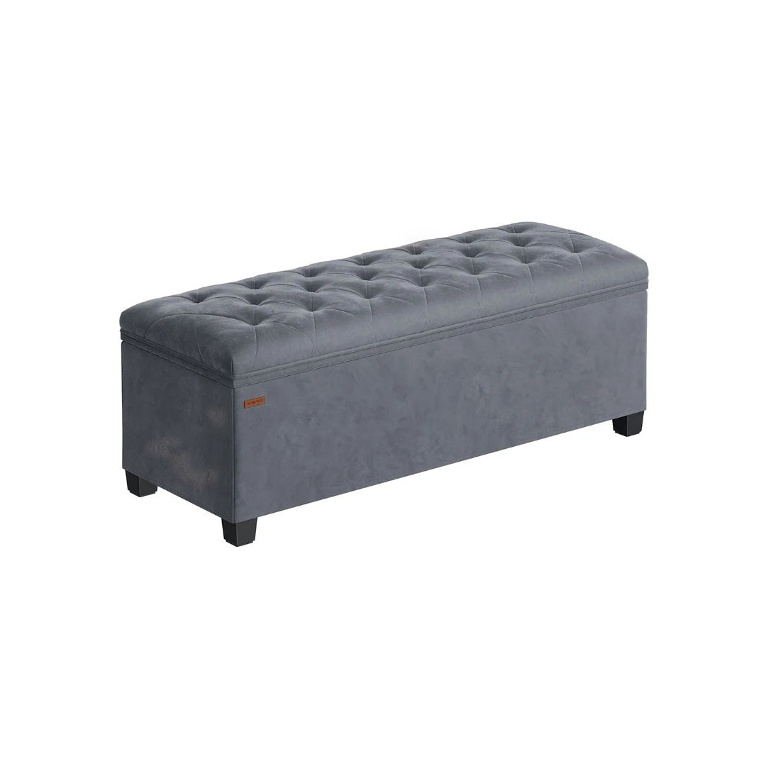 43 Inch Storage Ottoman Bench With Legs & Flip Lid Upholstered – product view 3 | Ridgefield Furniture