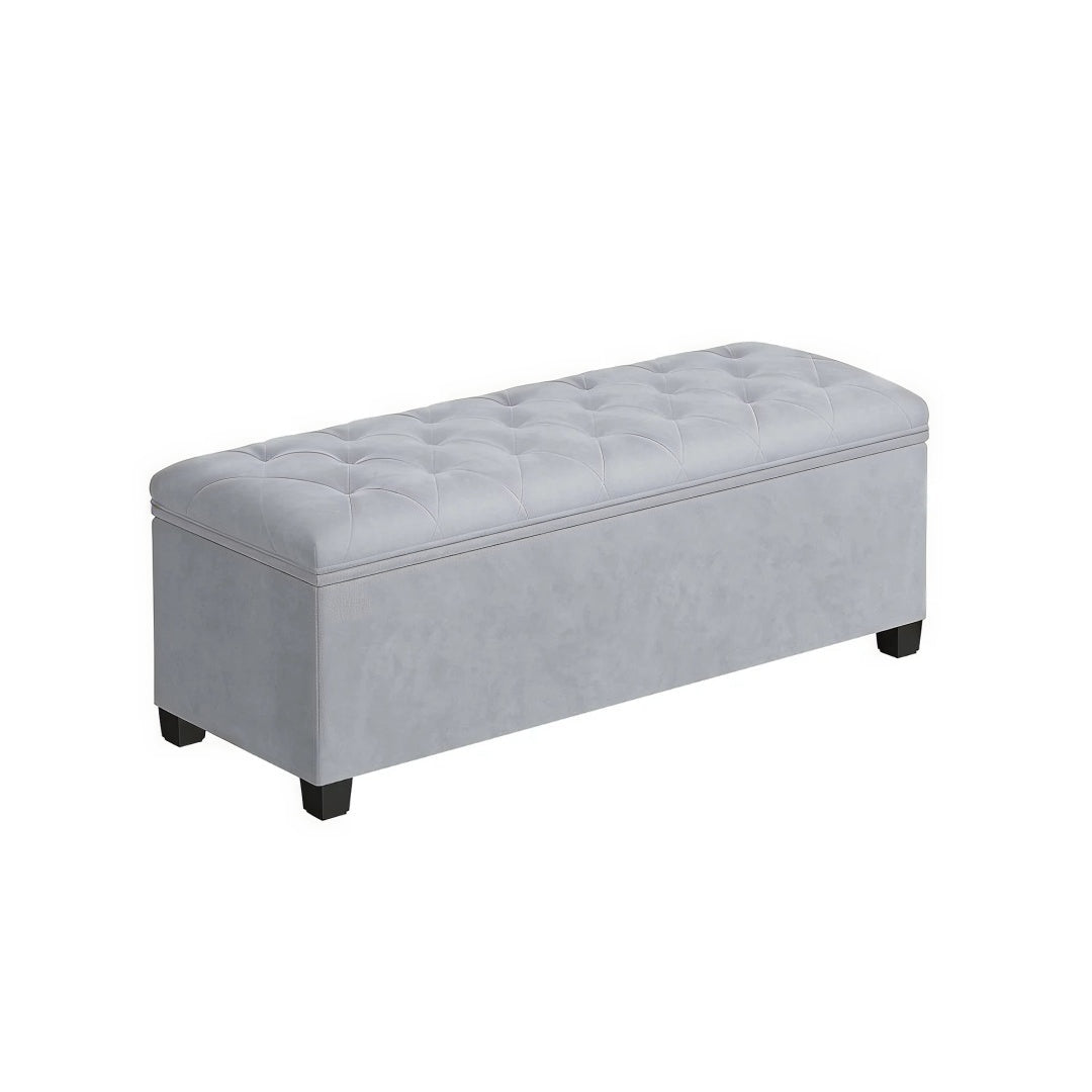 43 Inch Storage Ottoman Bench With Legs & Flip Lid Upholstered – product view 4 | Ridgefield Furniture