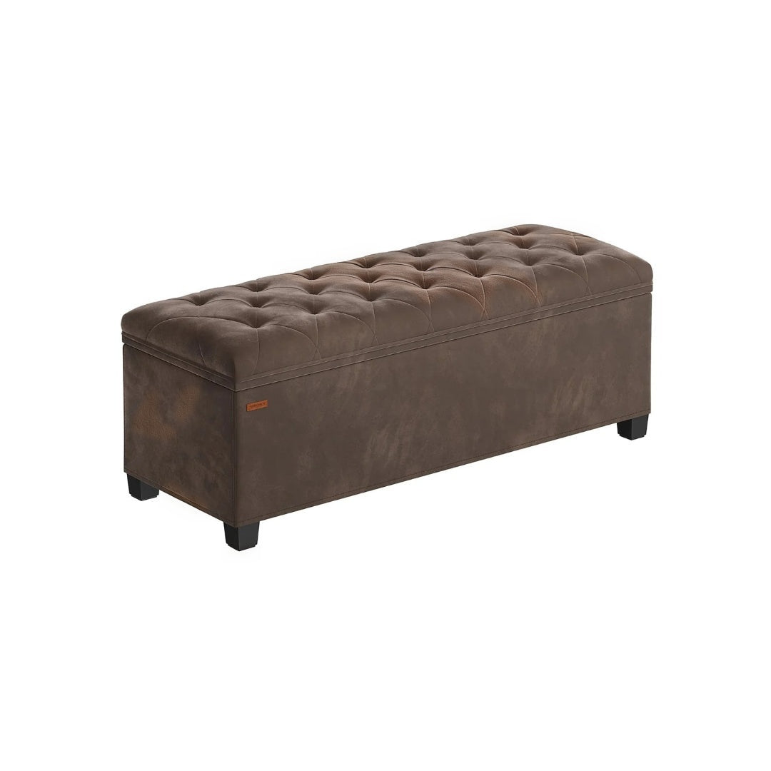 43 Inch Storage Ottoman Bench With Legs & Flip Lid Upholstered – product view 6 | Ridgefield Furniture