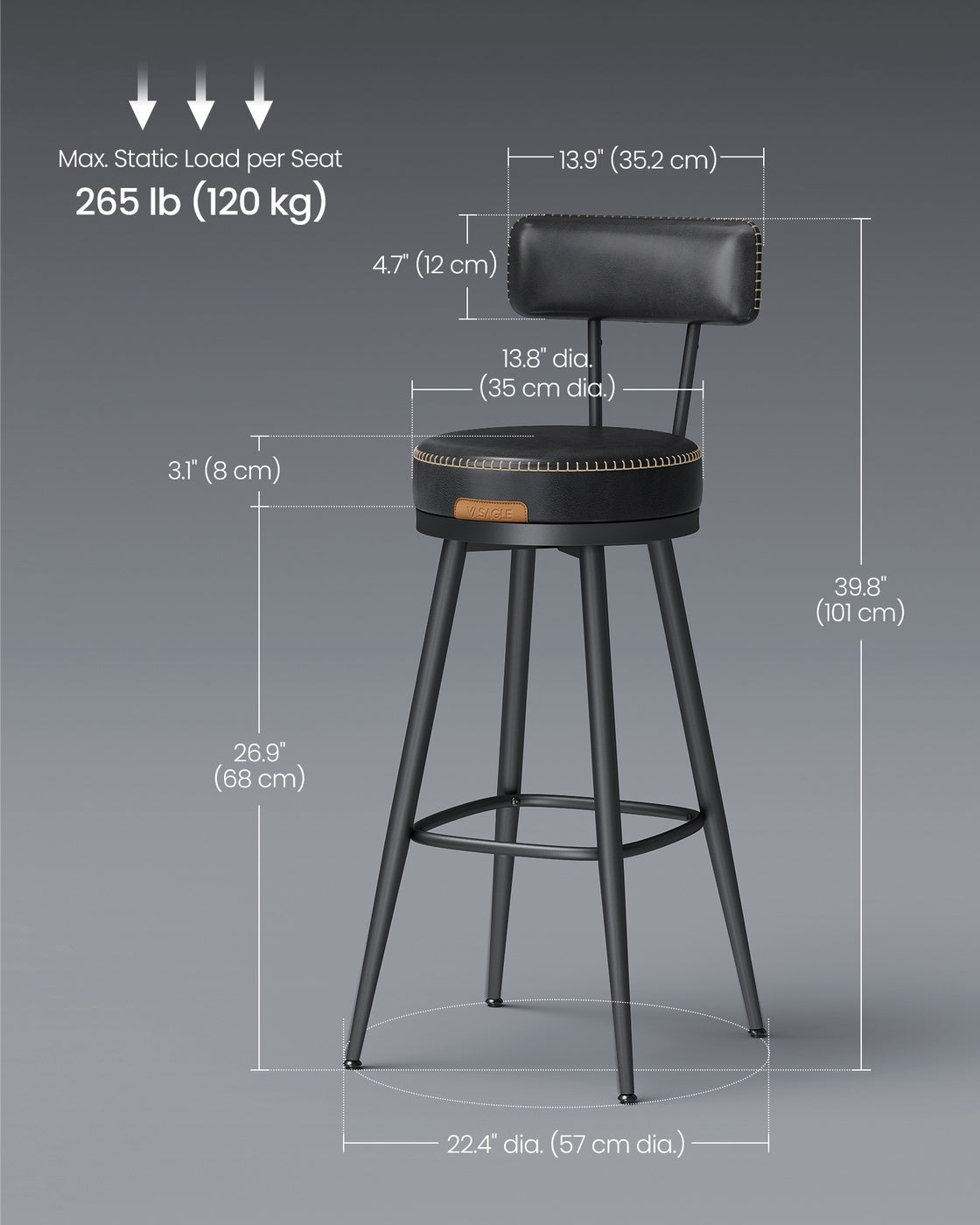 Swivel Bar Stools With Backs - product photo 44