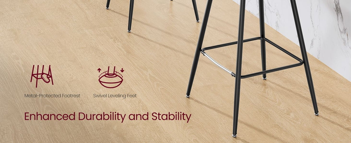 Synthetic Leather Bar Stools With Back, 24.4 Or 28.7 Inch Seat Height - product photo 135