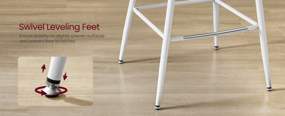 Synthetic Leather Bar Stools With Back, 24.4 Or 28.7 Inch Seat Height - product photo 144