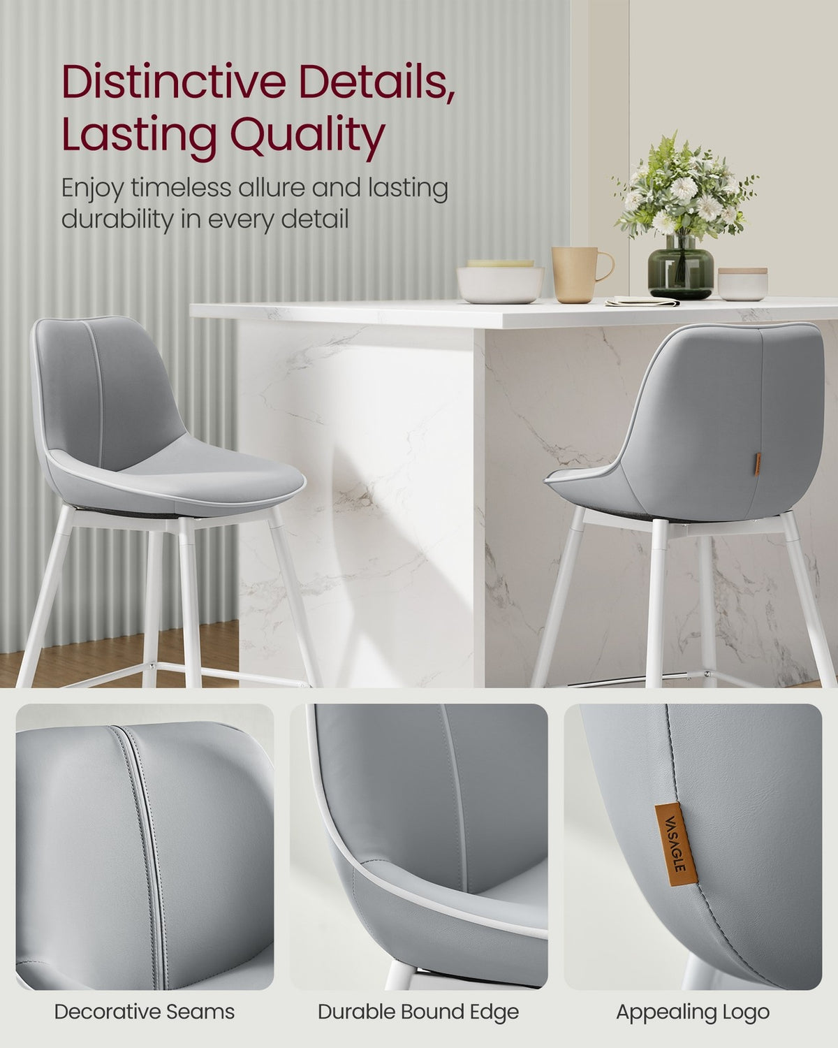 Synthetic Leather Bar Stools With Back - product photo 124