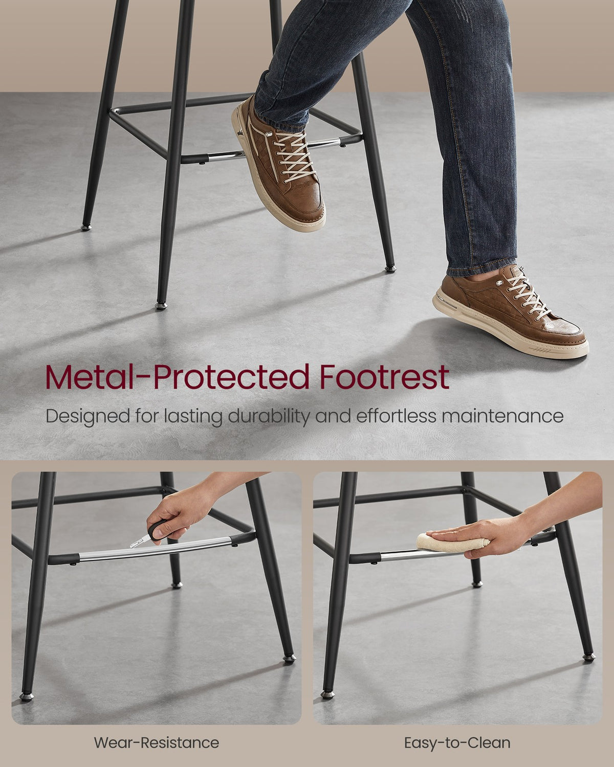 Synthetic Leather Bar Stools With Back - product photo 14