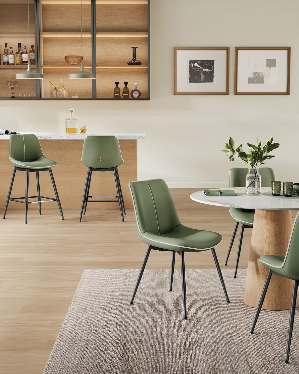 Synthetic Leather Bar Stools With Back - product photo 26