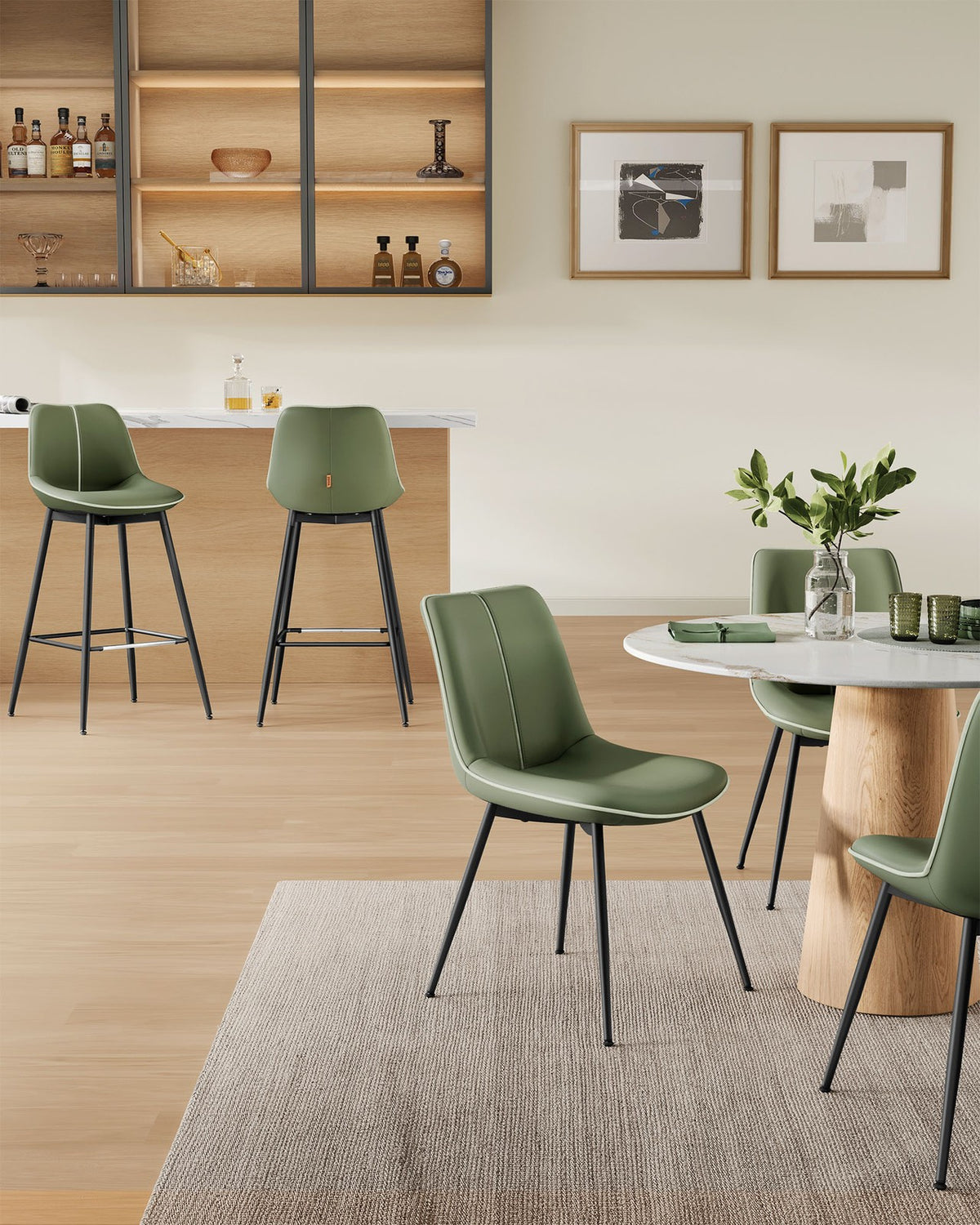Synthetic Leather Bar Stools With Back - product photo 82
