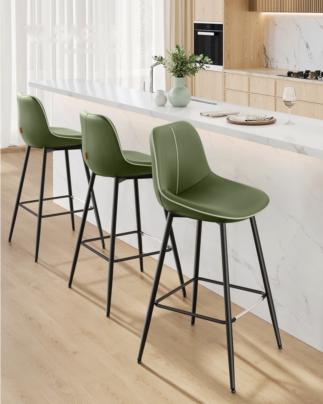 Synthetic Leather Bar Stools With Back - product photo 88