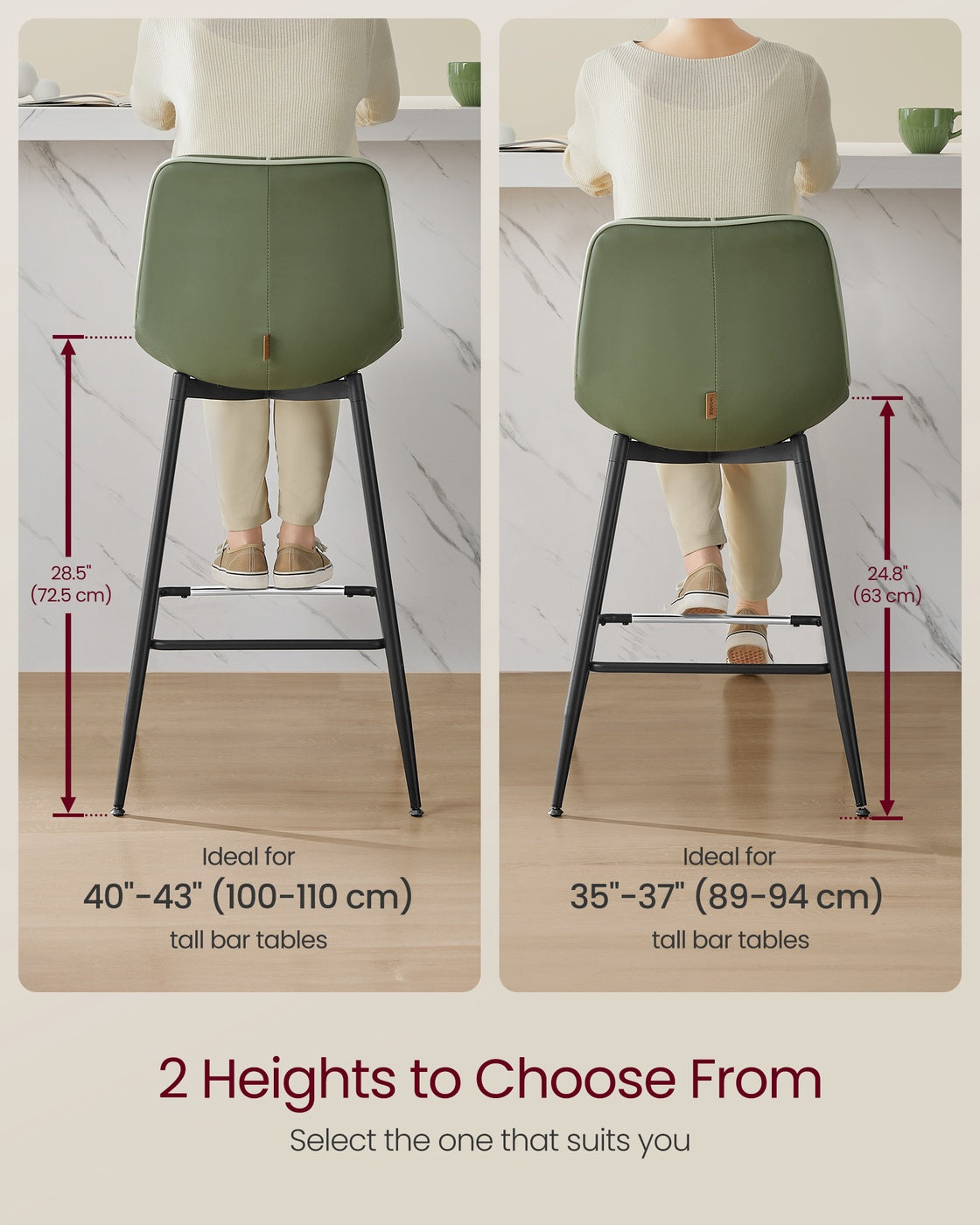 Synthetic Leather Bar Stools With Back - product photo 92