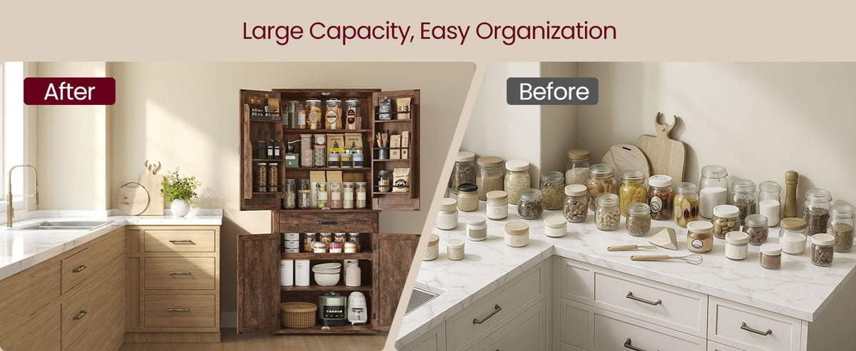 Tall Farmhouse Kitchen Storage Cabinet With Barn Doors - product photo 24