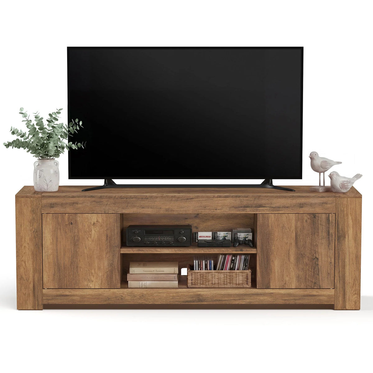 TV Stand, Farmhouse Entertainment Center With Storage Cabinets, Media Console - product photo 03