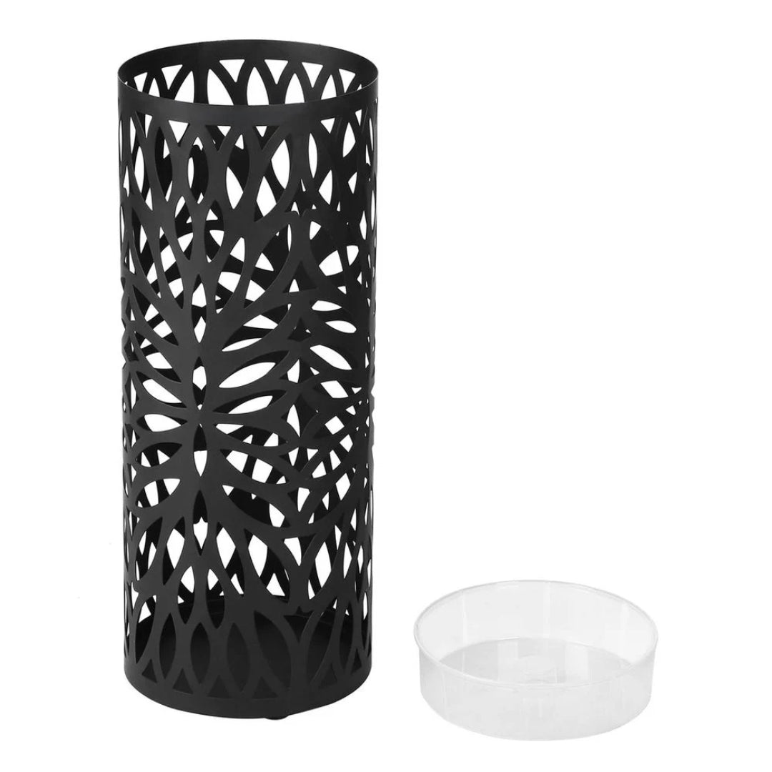 Steel Umbrella Stand With Drip Tray & Hooks For Canes Storage – product view 7 | Ridgefield Furniture