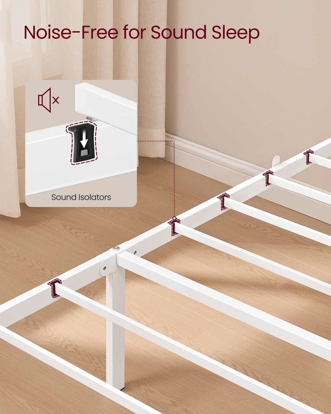 Upholstered Metal Bed Frame With Headboard And Footboard, Twin To Queen - product photo 25