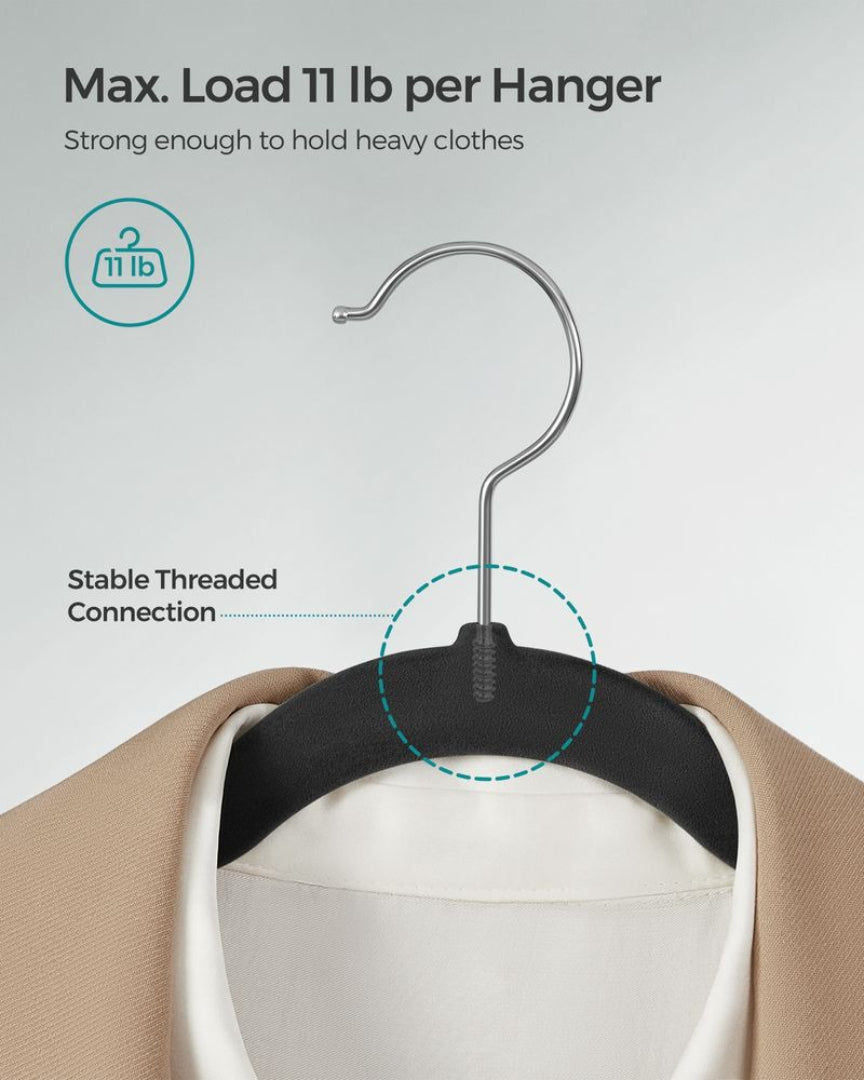 Velvet Clothes Hangers 60 Pack Non Slip – product view 6 | Ridgefield Furniture