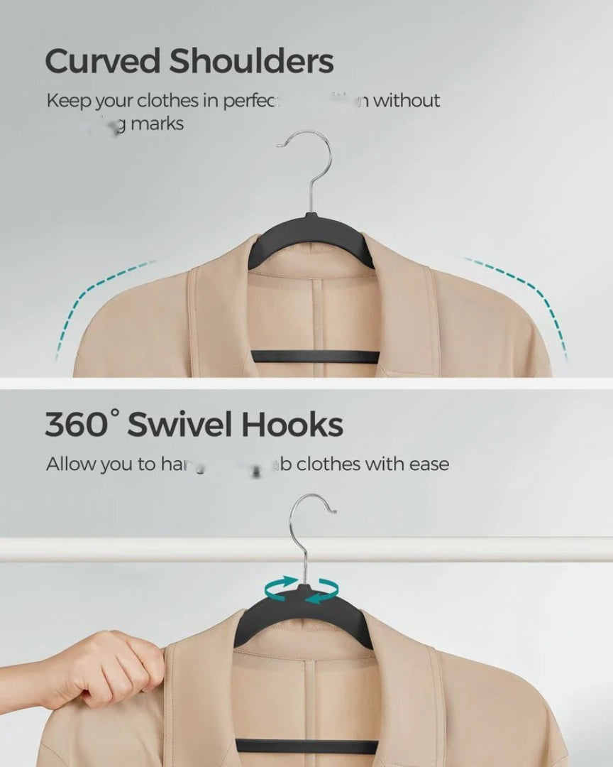 Velvet Clothes Hangers 60 Pack Non Slip – product view 8 | Ridgefield Furniture