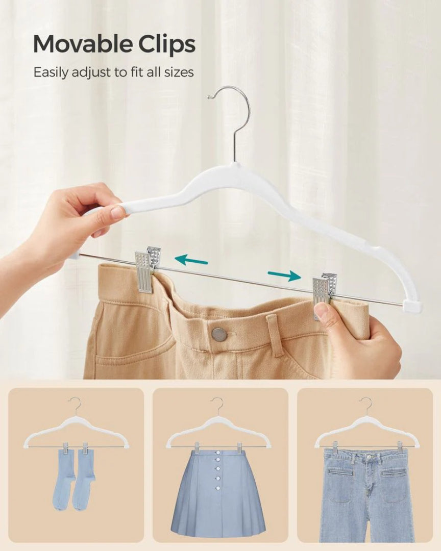 Velvet Pants Hangers With Adjustable Clips Set – product view 13 | Ridgefield Furniture