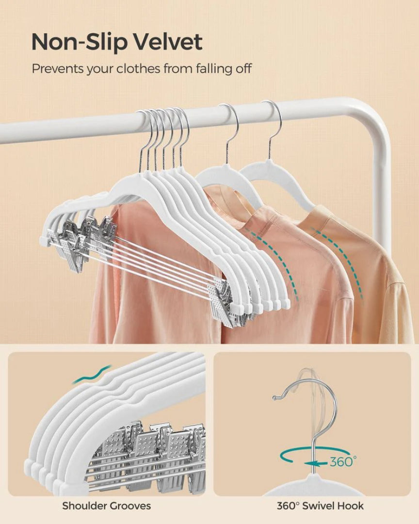 Velvet Pants Hangers With Adjustable Clips Set – product view 15 | Ridgefield Furniture