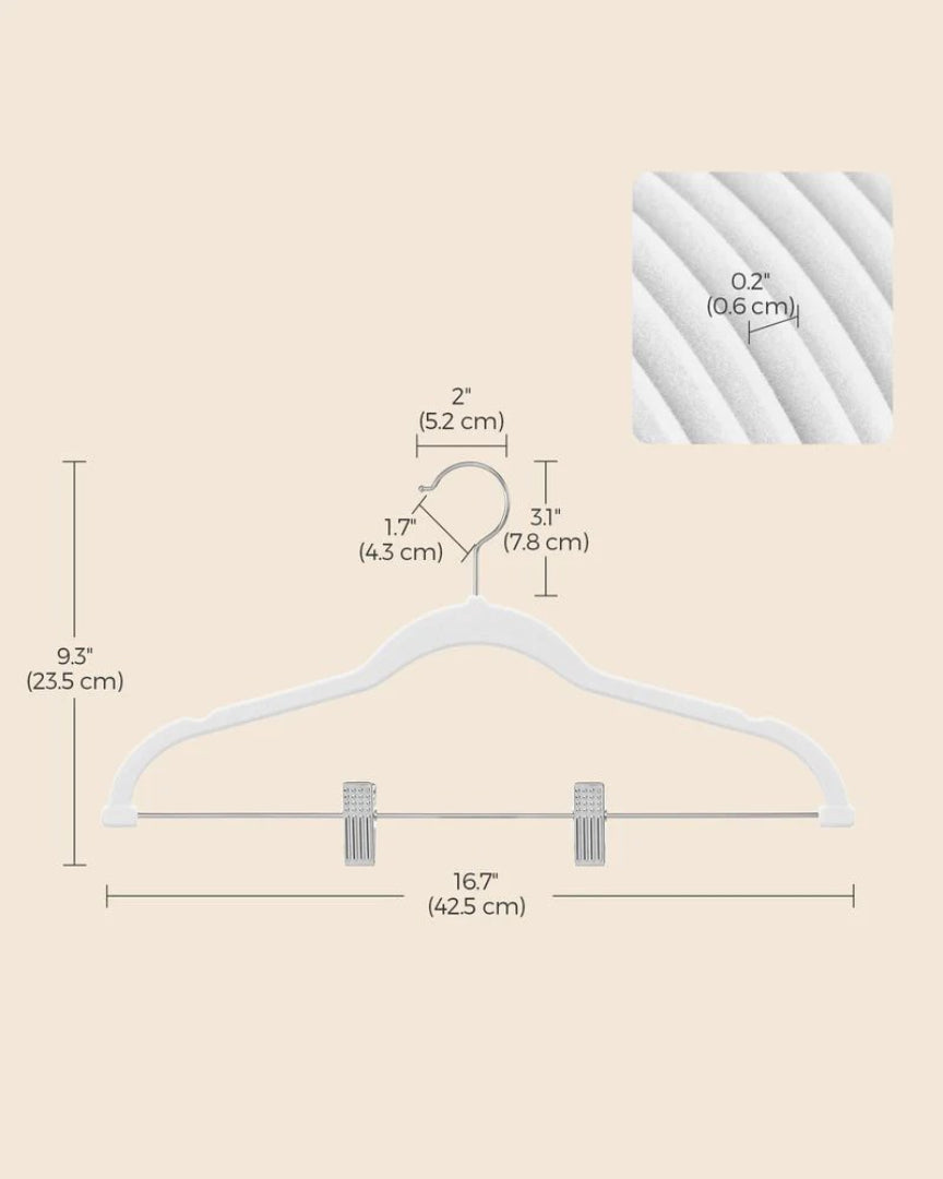 Velvet Pants Hangers With Adjustable Clips Set – product view 16 | Ridgefield Furniture