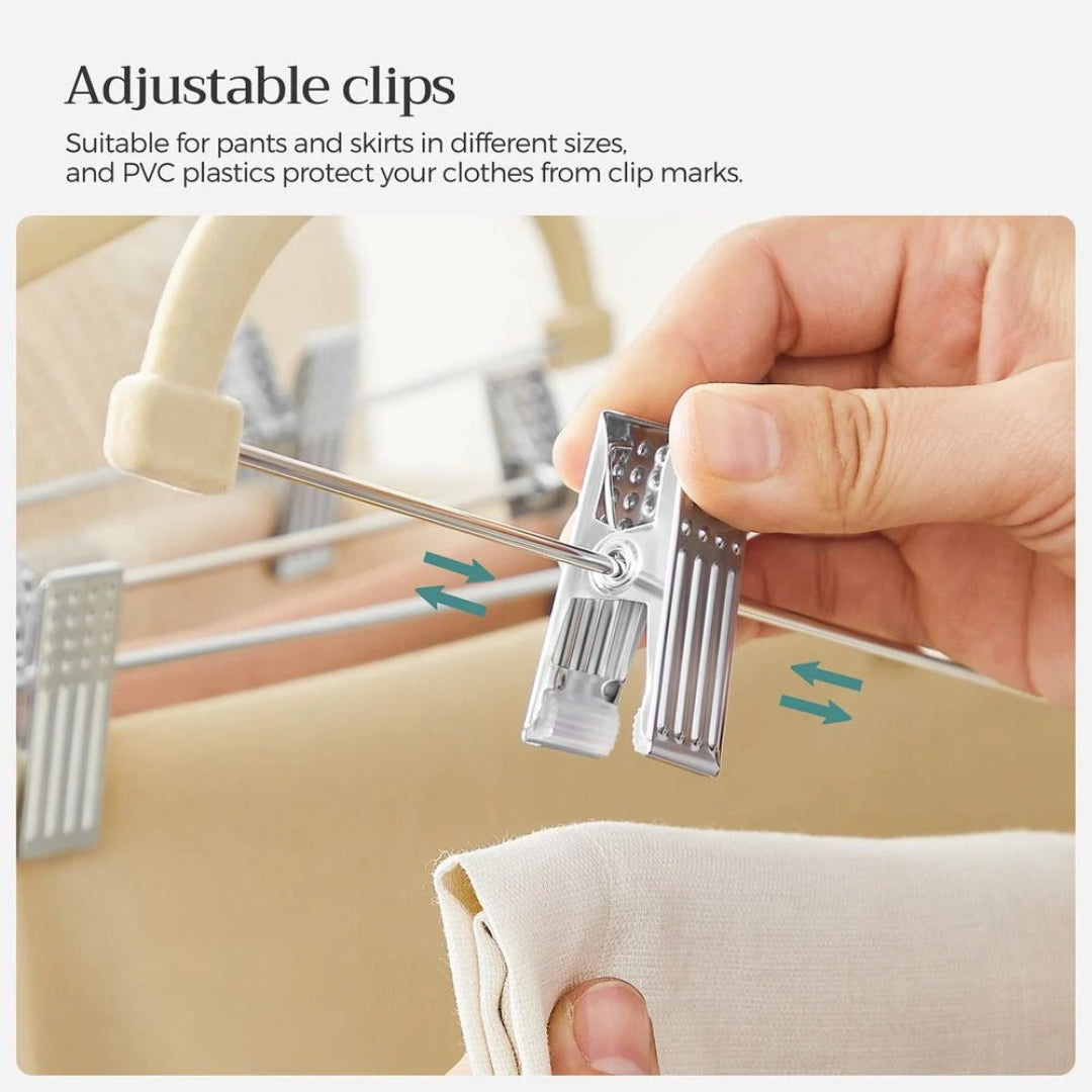 Velvet Pants Hangers With Adjustable Clips Set – product view 22 | Ridgefield Furniture