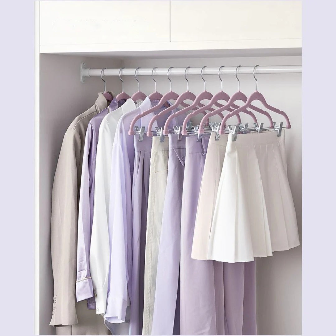 Velvet Pants Hangers With Adjustable Clips Set – product view 24 | Ridgefield Furniture