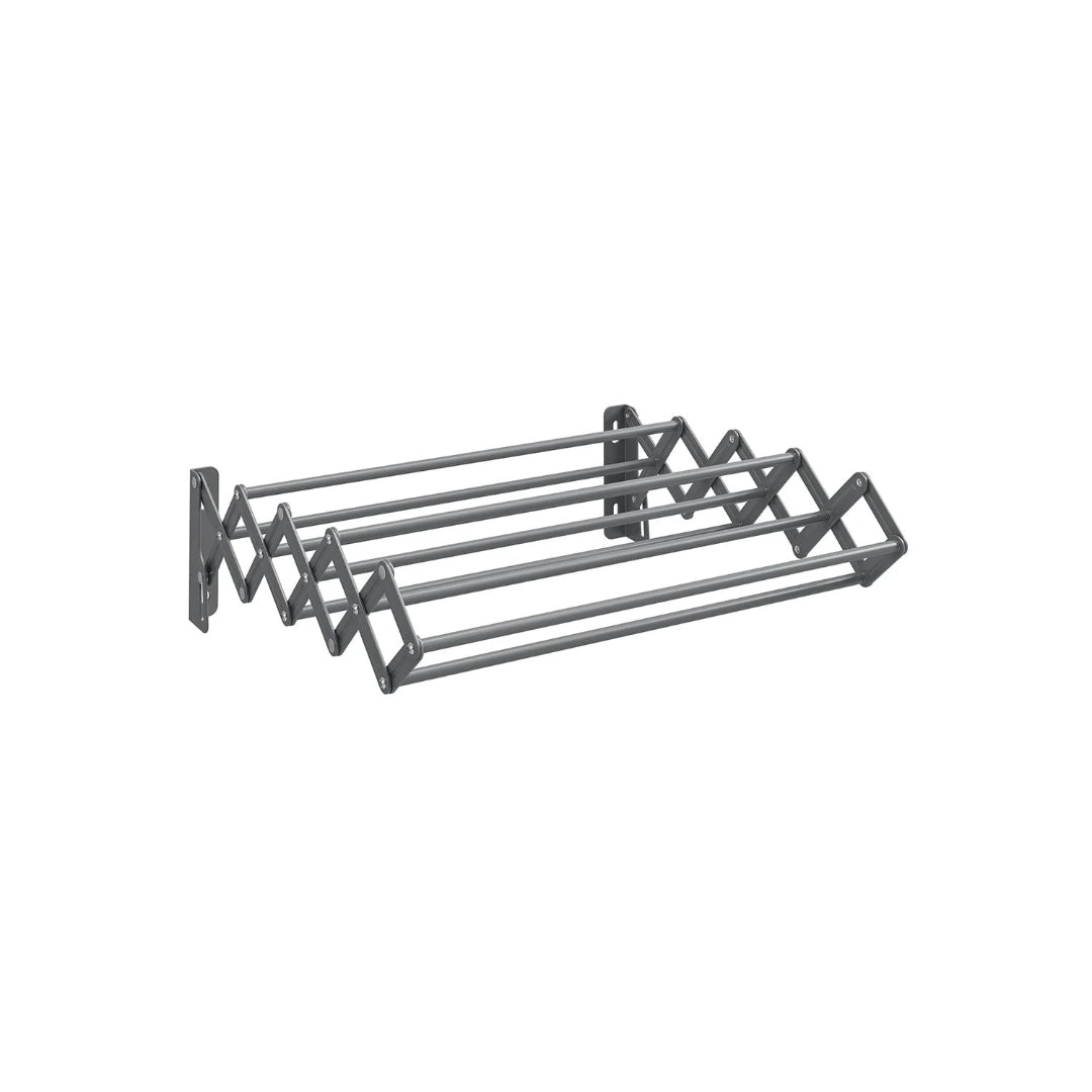 Wall Mounted Clothes Drying Rack Expandable 9 Rod Steel Airer – product view 2 | Ridgefield Furniture