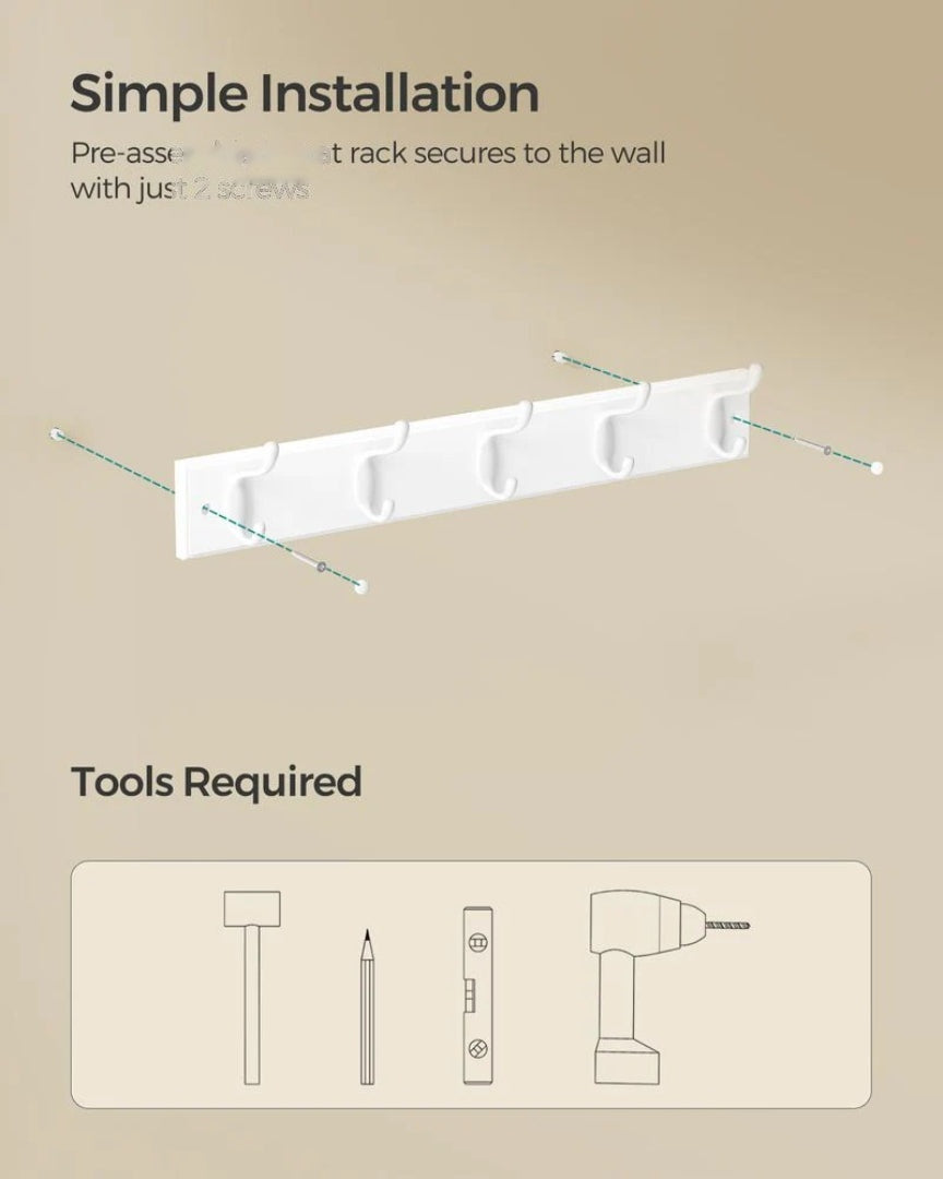 Wall Mounted Coat Rack With 10 Hooks – product view 5 | Ridgefield Furniture