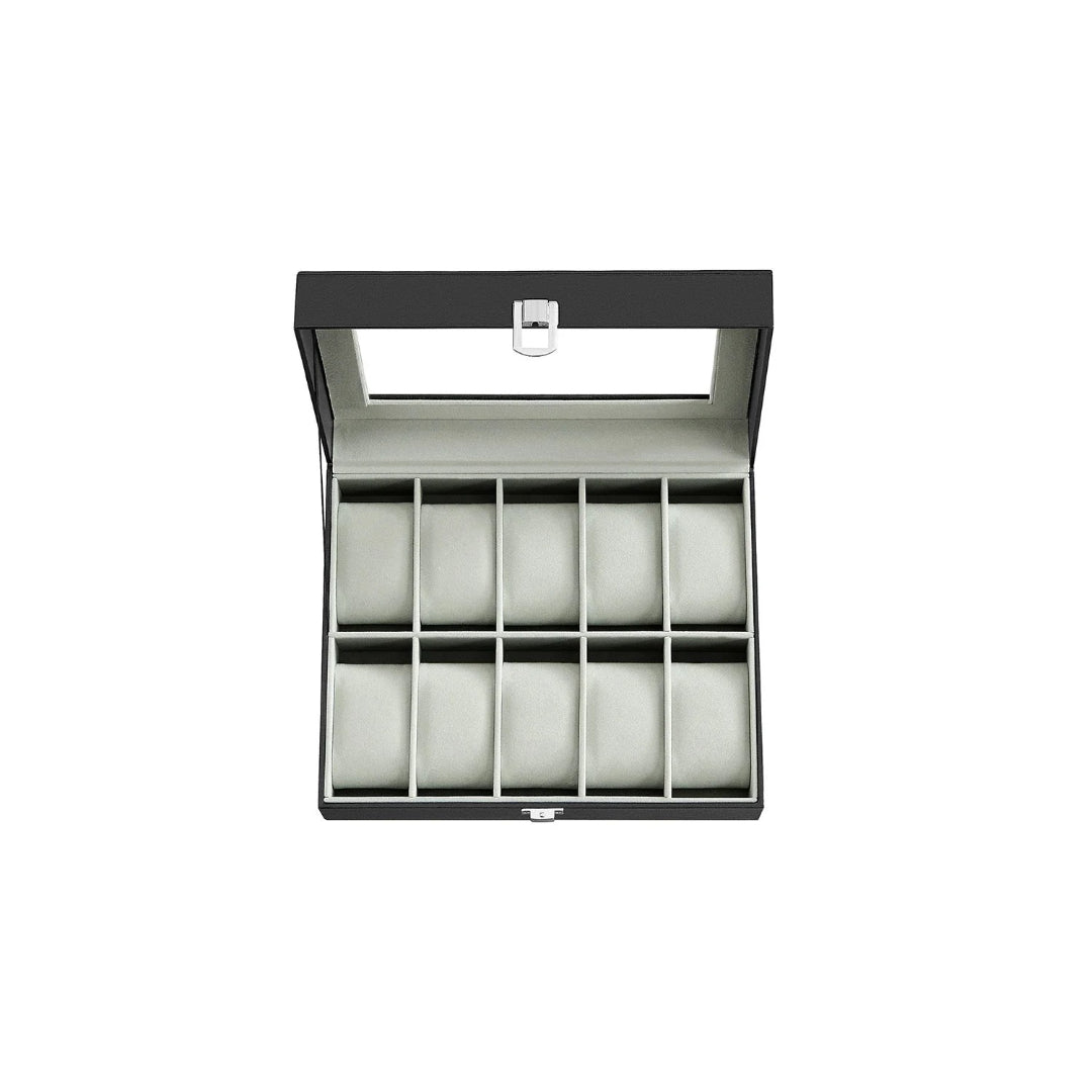 Watch Storage Case With Glass Lid 10 Slot Organizer – product view 1 | Ridgefield Furniture