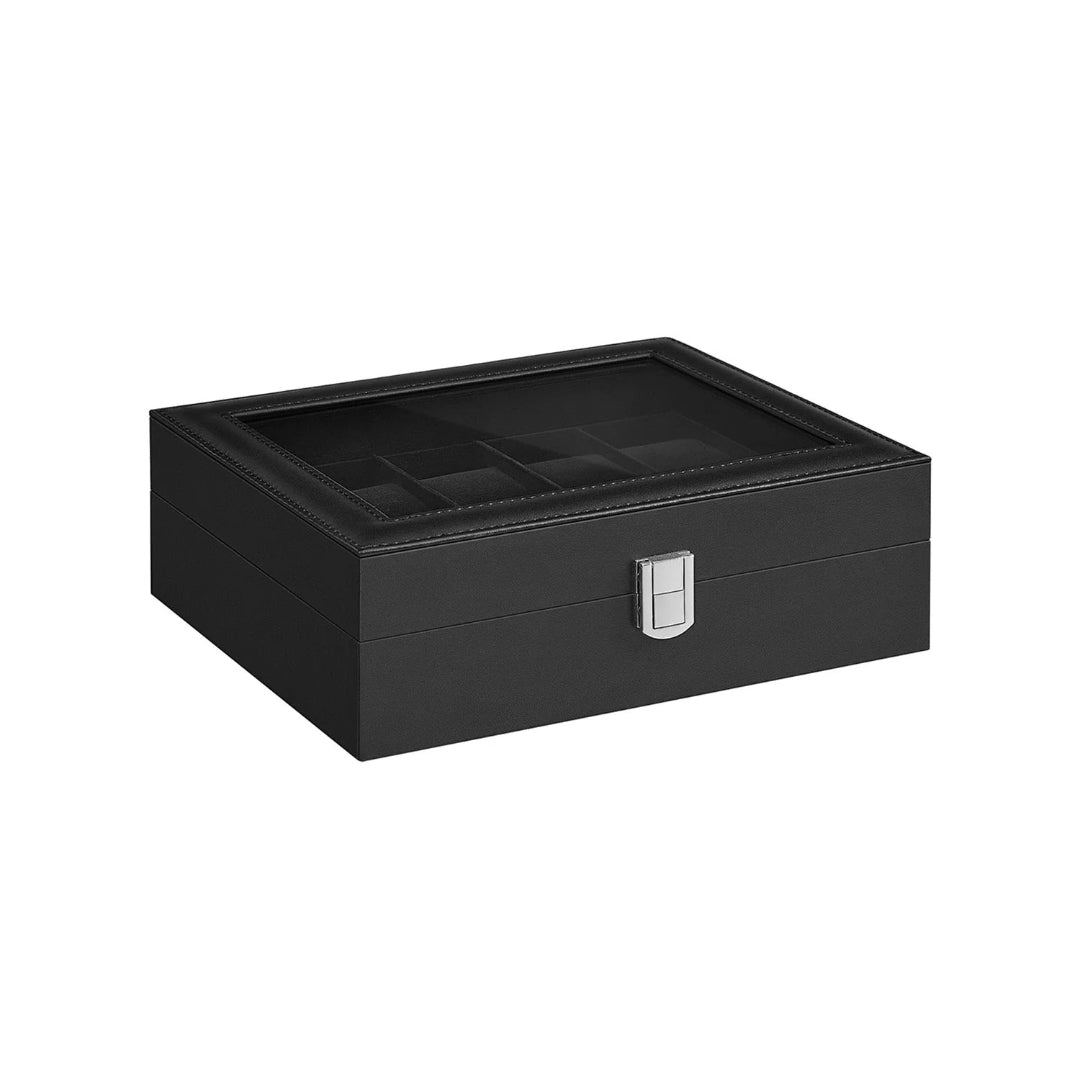 Watch Storage Case With Glass Lid 10 Slot Organizer – product view 2 | Ridgefield Furniture