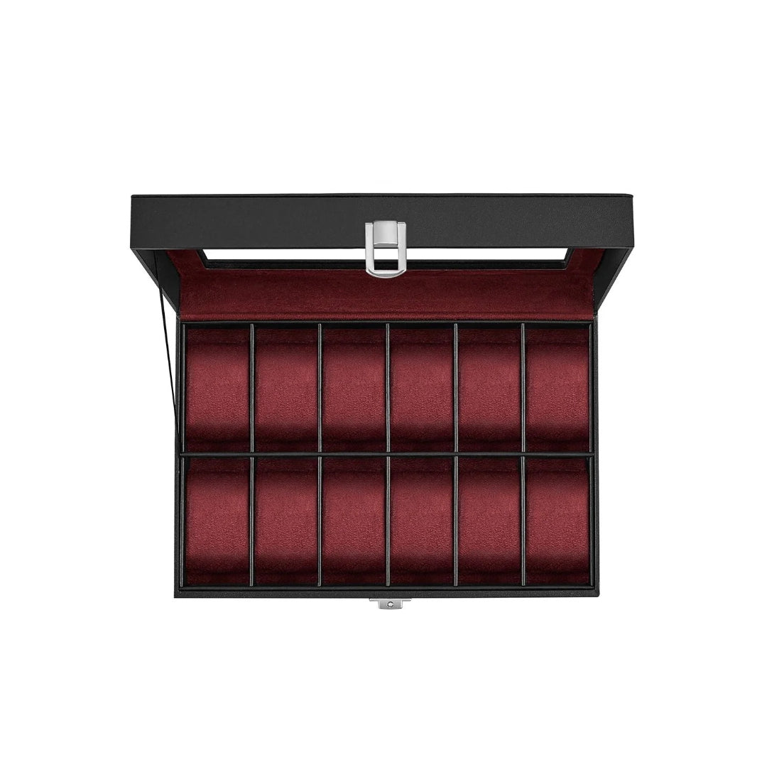 Watch Storage Case With Glass Lid 6 Or 12 Slot Organizer – product view 4 | Ridgefield Furniture