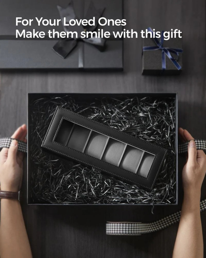 Watch Storage Case With Glass Lid 6 Or 12 Slot Organizer – product view 36 | Ridgefield Furniture