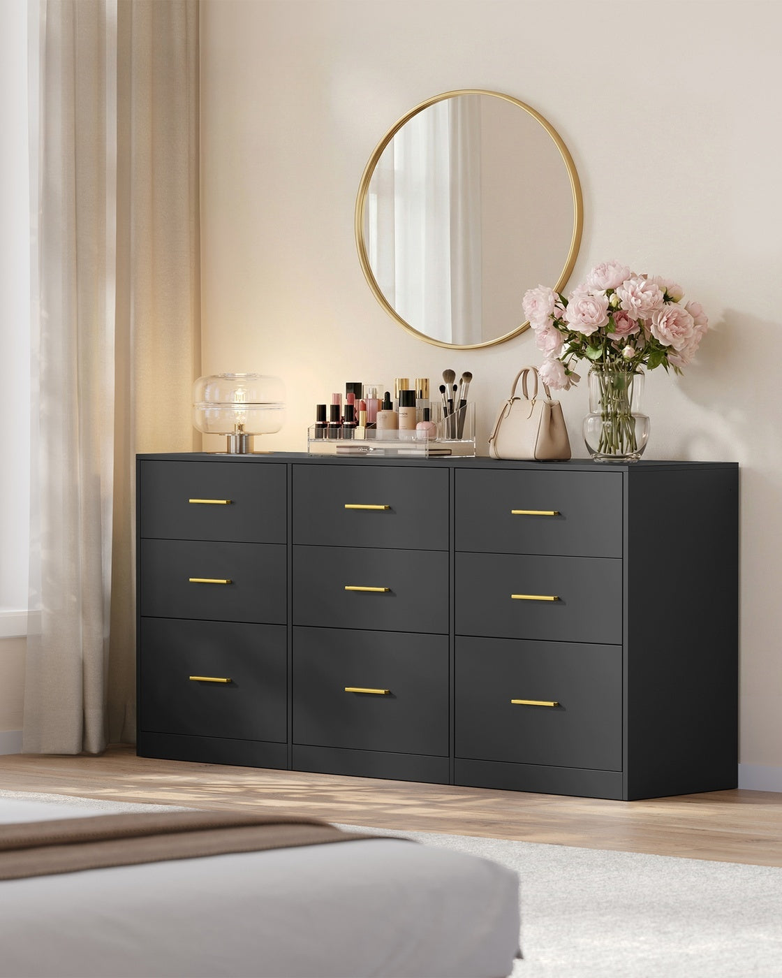 Wide Drawer Dresser For Bedroom, 63.1 Inch TV Stand And Chest Of Drawers - product photo 09