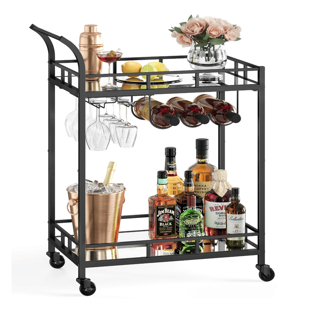 Wine Cart With 2 Mirrored Shelves - product photo 23