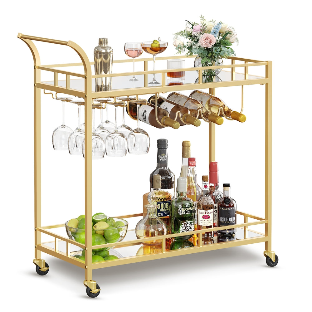 Wine Cart With 2 Mirrored Shelves - product photo 31