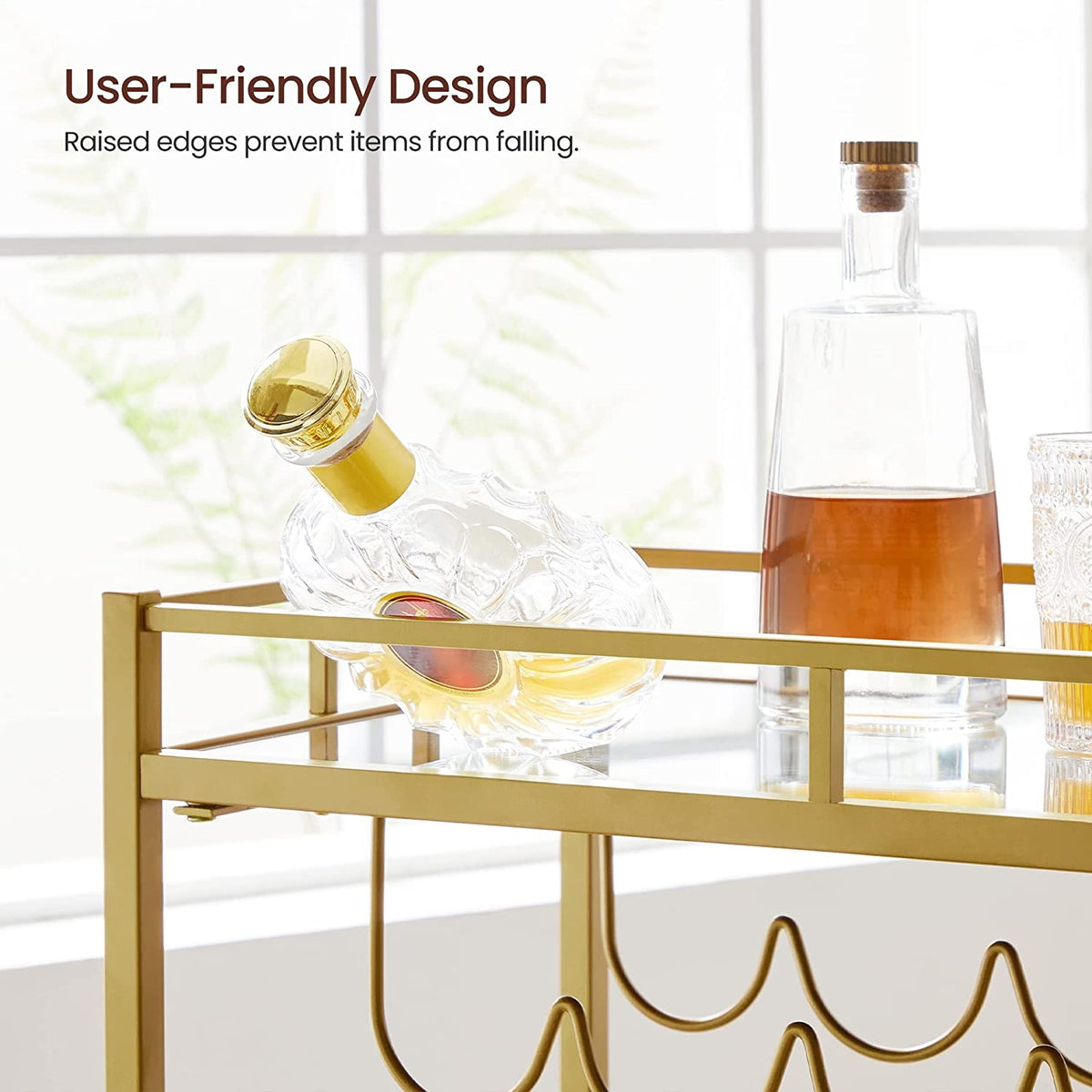 Wine Cart With 2 Mirrored Shelves - product photo 37