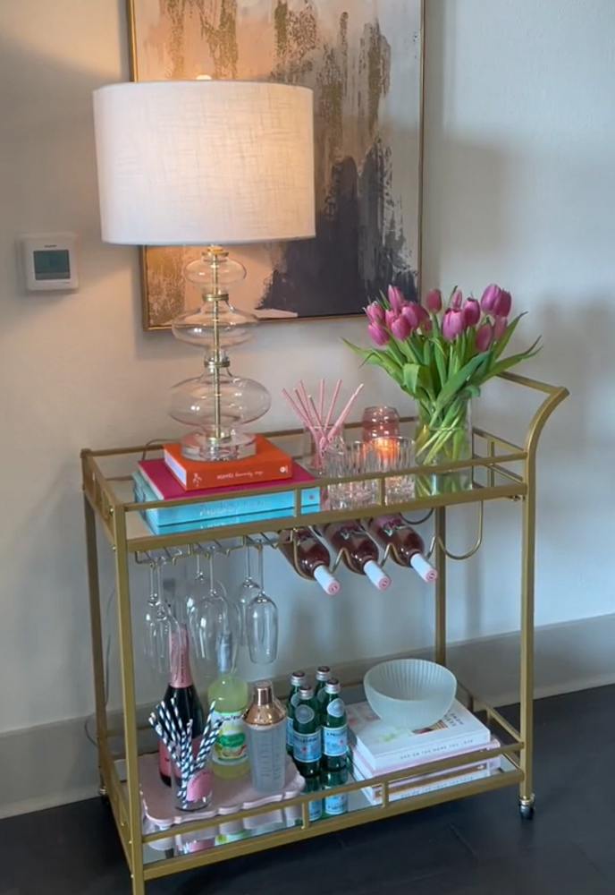 Wine Cart With 2 Mirrored Shelves - product photo 49