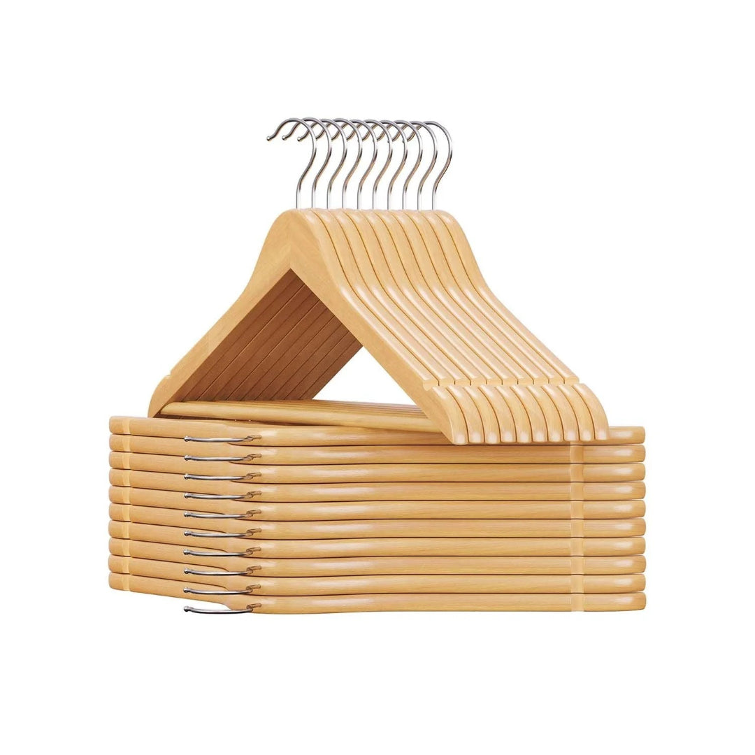Wood Coat Hangers 20 Pack With Shoulder Notches – product view 2 | Ridgefield Furniture