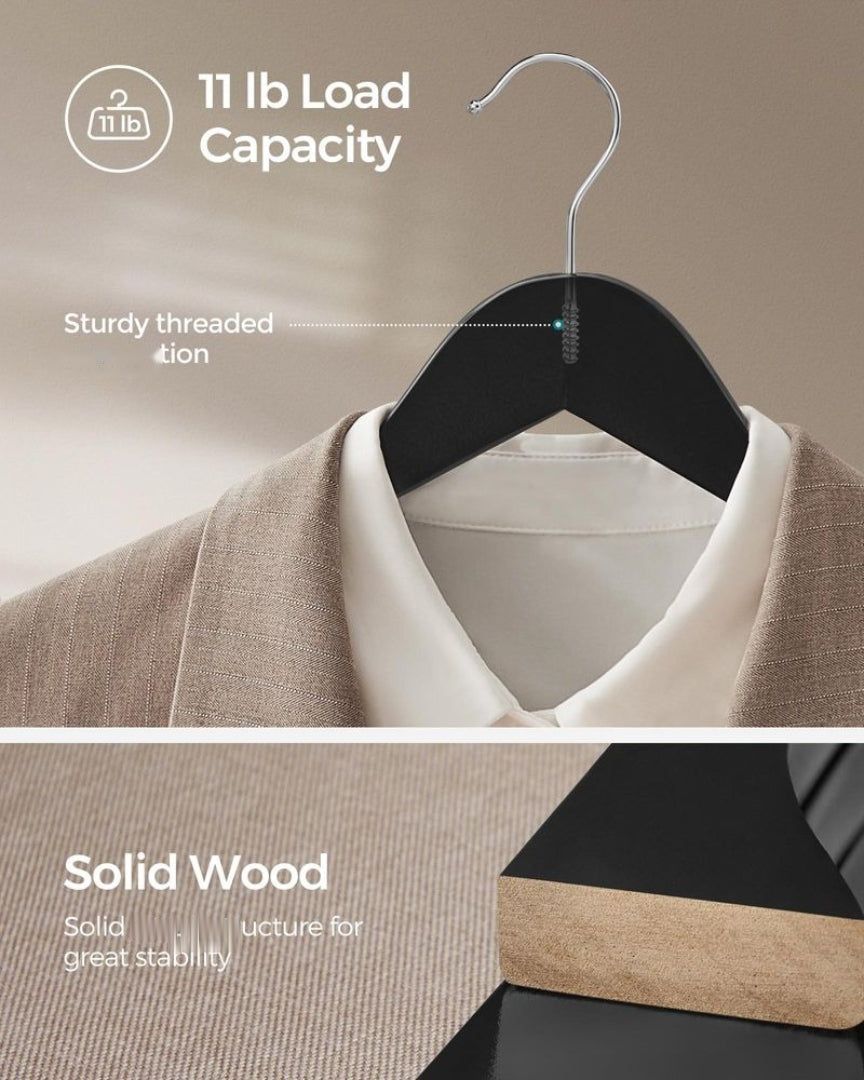 Wood Coat Hangers 20 Pack With Shoulder Notches – product view 6 | Ridgefield Furniture