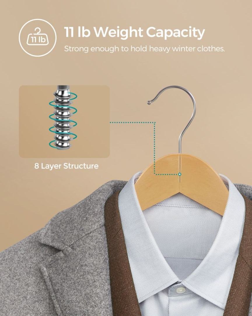 Wood Coat Hangers 20 Pack With Shoulder Notches – product view 13 | Ridgefield Furniture