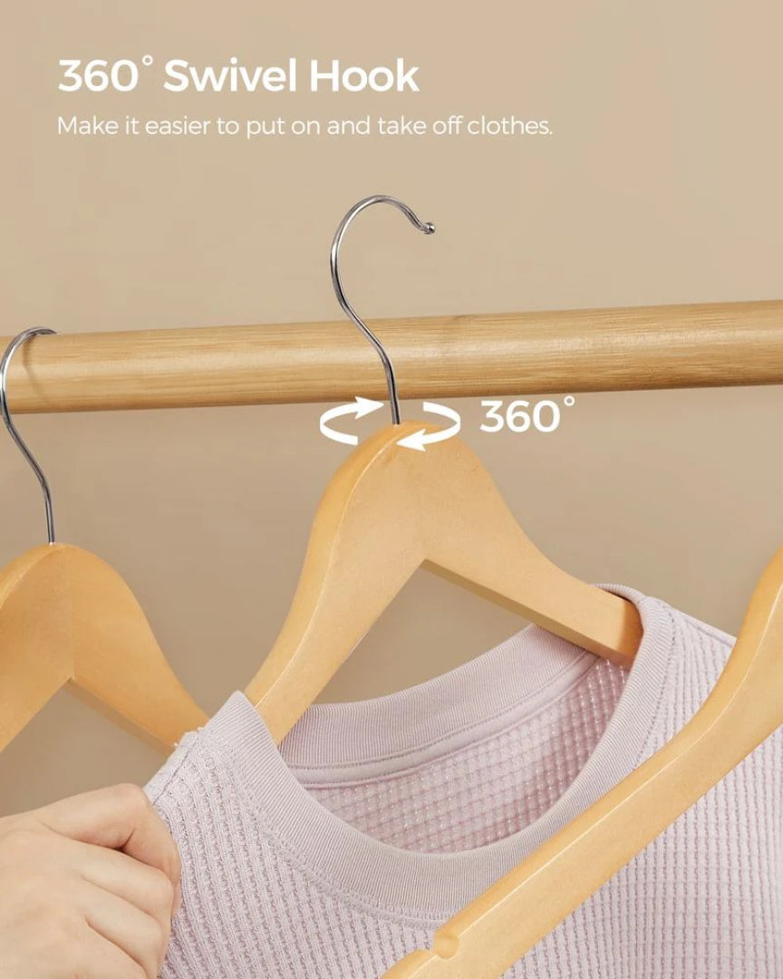 Wood Coat Hangers 20 Pack With Shoulder Notches – product view 15 | Ridgefield Furniture