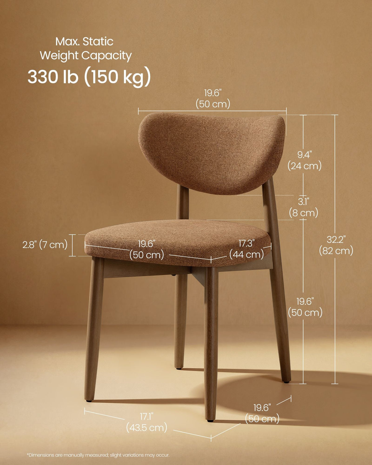 Wooden Dining Chairs Set Of 2, 4 Or 6 With Padded Seat, 330 lb Capacity - product photo 17