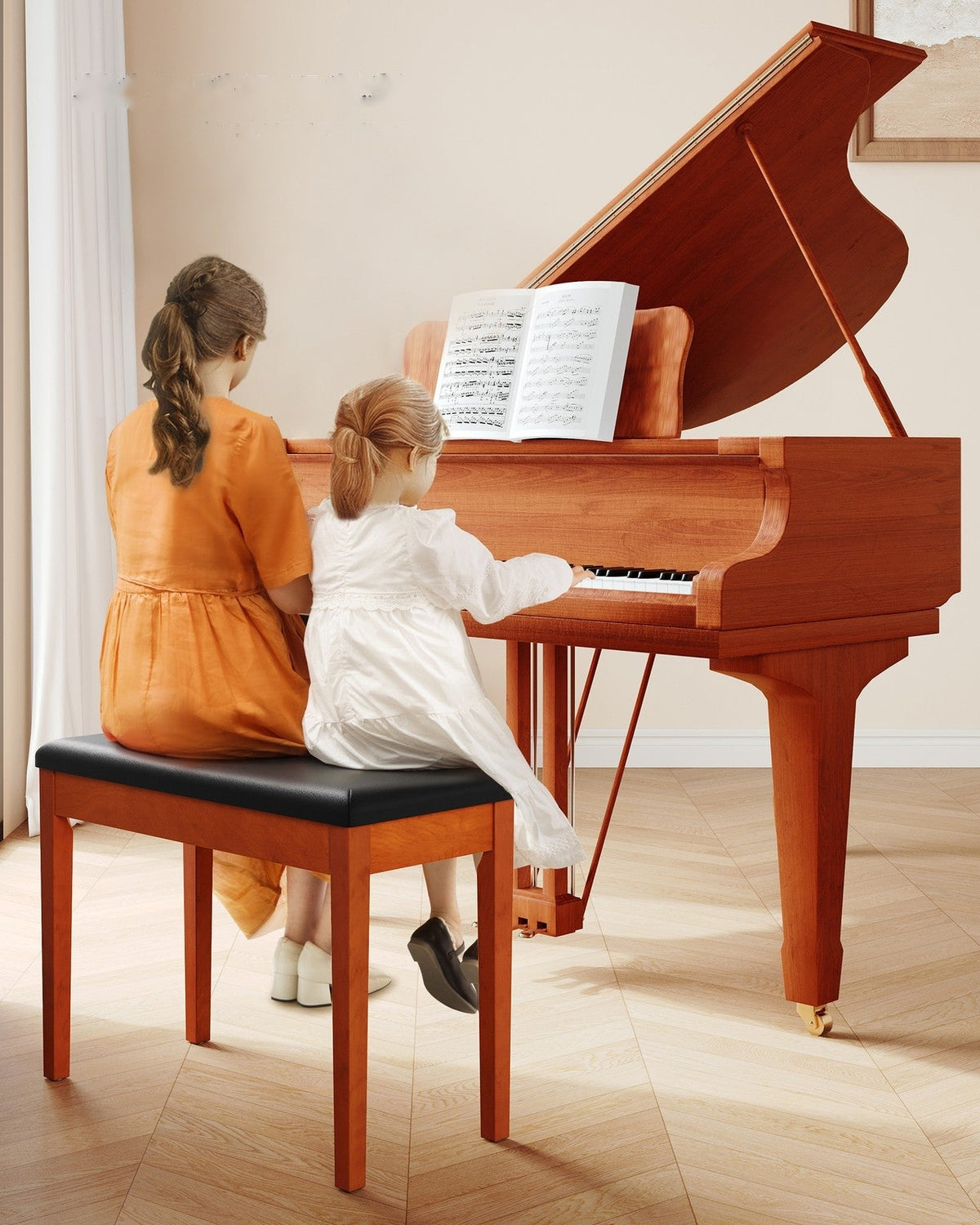 Wooden Duet Piano Bench - product photo 10