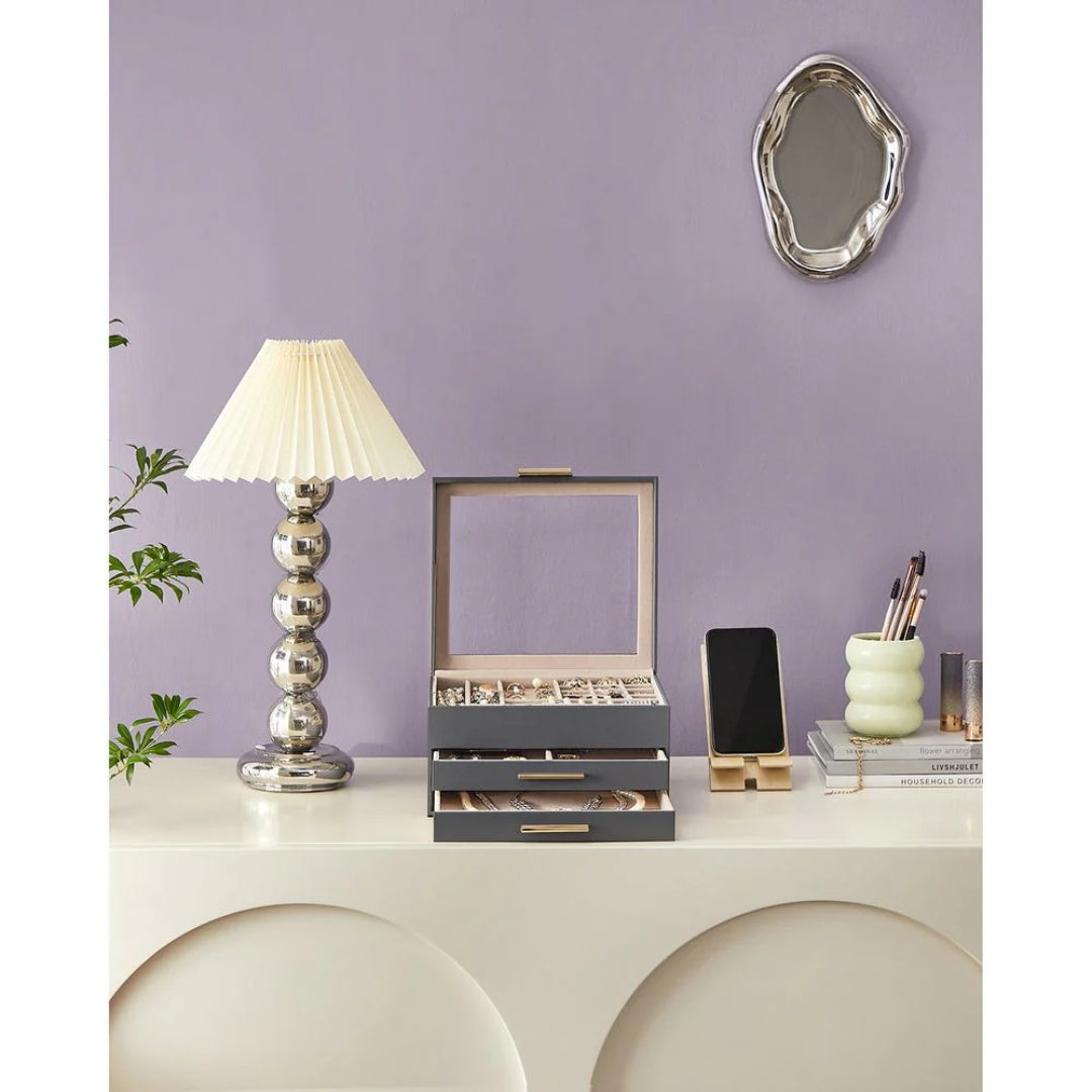 Jewelry Box Organizer With Glass Lid 2 To 6 Layer Storage